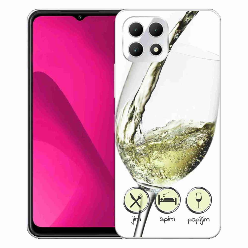 Gelový kryt mmCase na T-Mobile T Phone 2 - sklenička vína bílé