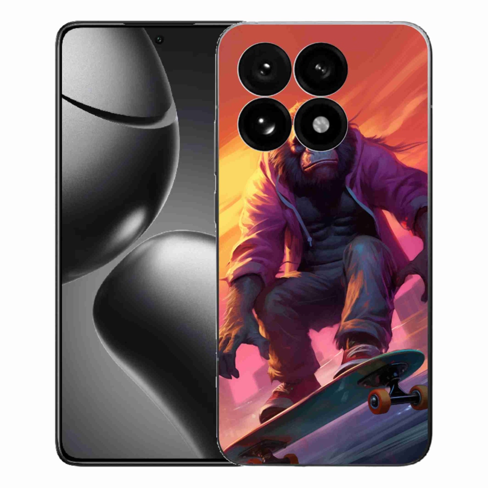 Gelový kryt mmCase na Xiaomi 15T - gorila na skateboardu