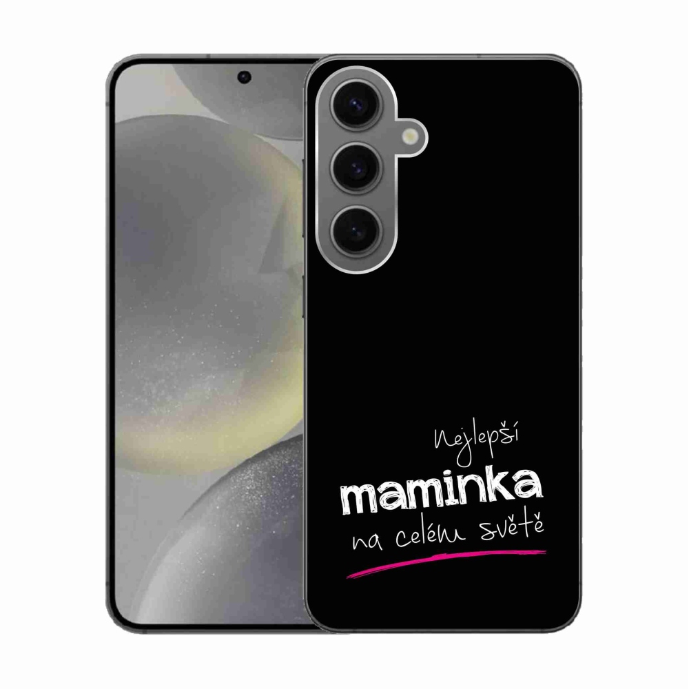 Gelový kryt mmCase na Samsung Galaxy S24 - nejlepší maminka 4 černé pozadí