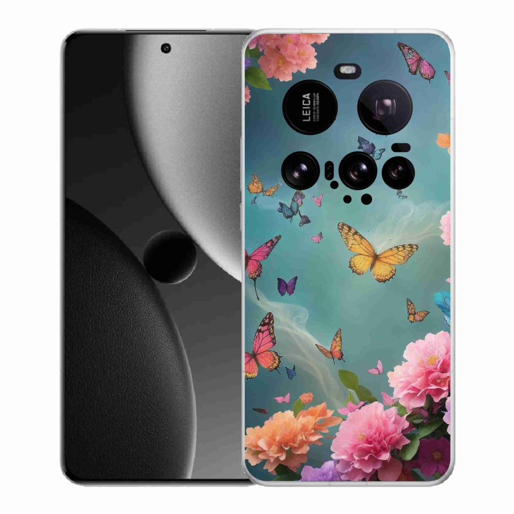 Gelový kryt mmCase na Xiaomi 15 Ultra - barevné květy a motýli