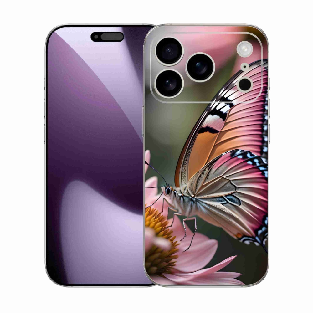 Gelový kryt mmCase na iPhone 17 Pro - barevný motýl