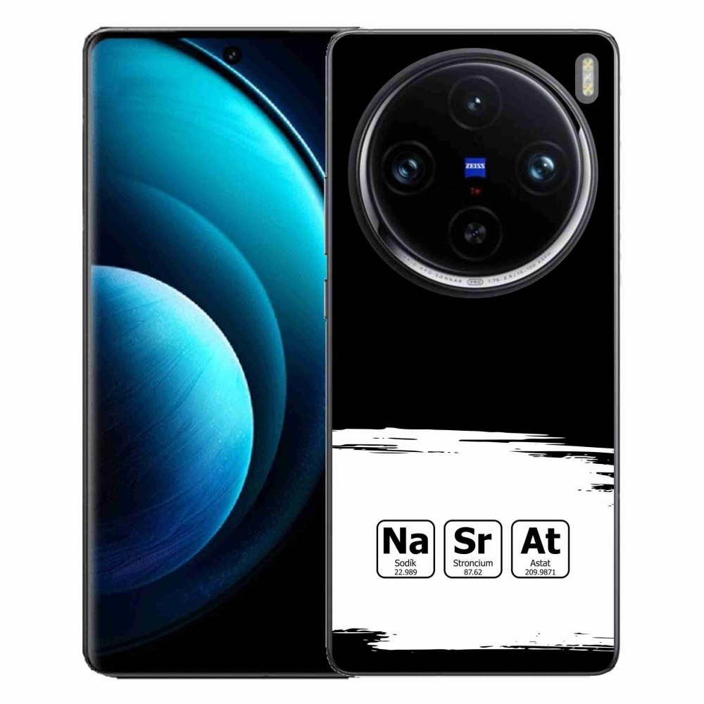 Gelový kryt mmCase na Vivo X100 Pro 5G - chemické prvky bíločerné pozadí