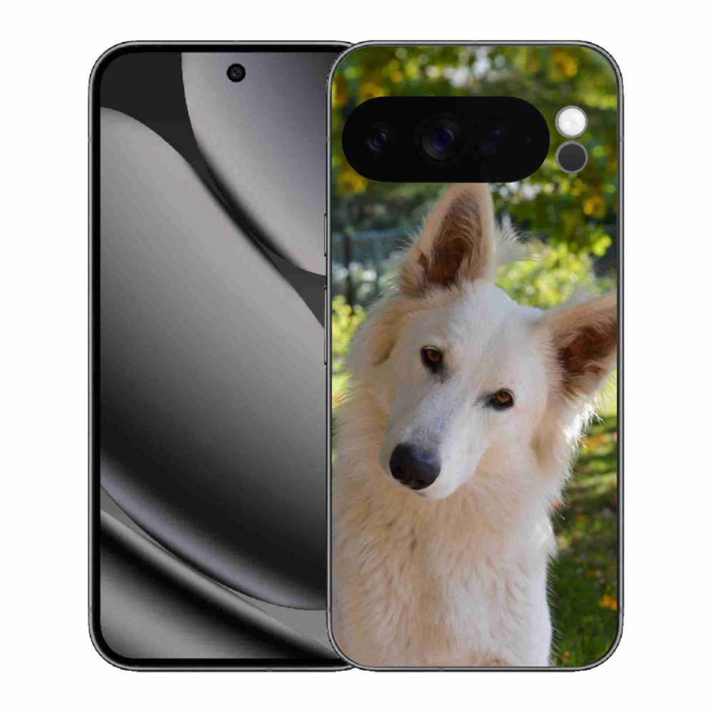 Gelový kryt mmCase na Google Pixel 10 Pro XL - bílý švýcarský ovčák 1