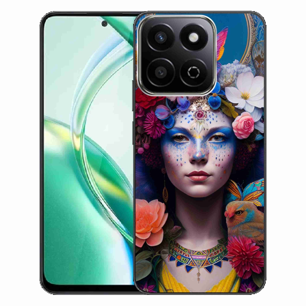 Gelový kryt mmCase na Honor 200 Smart 5G - žena s květinami