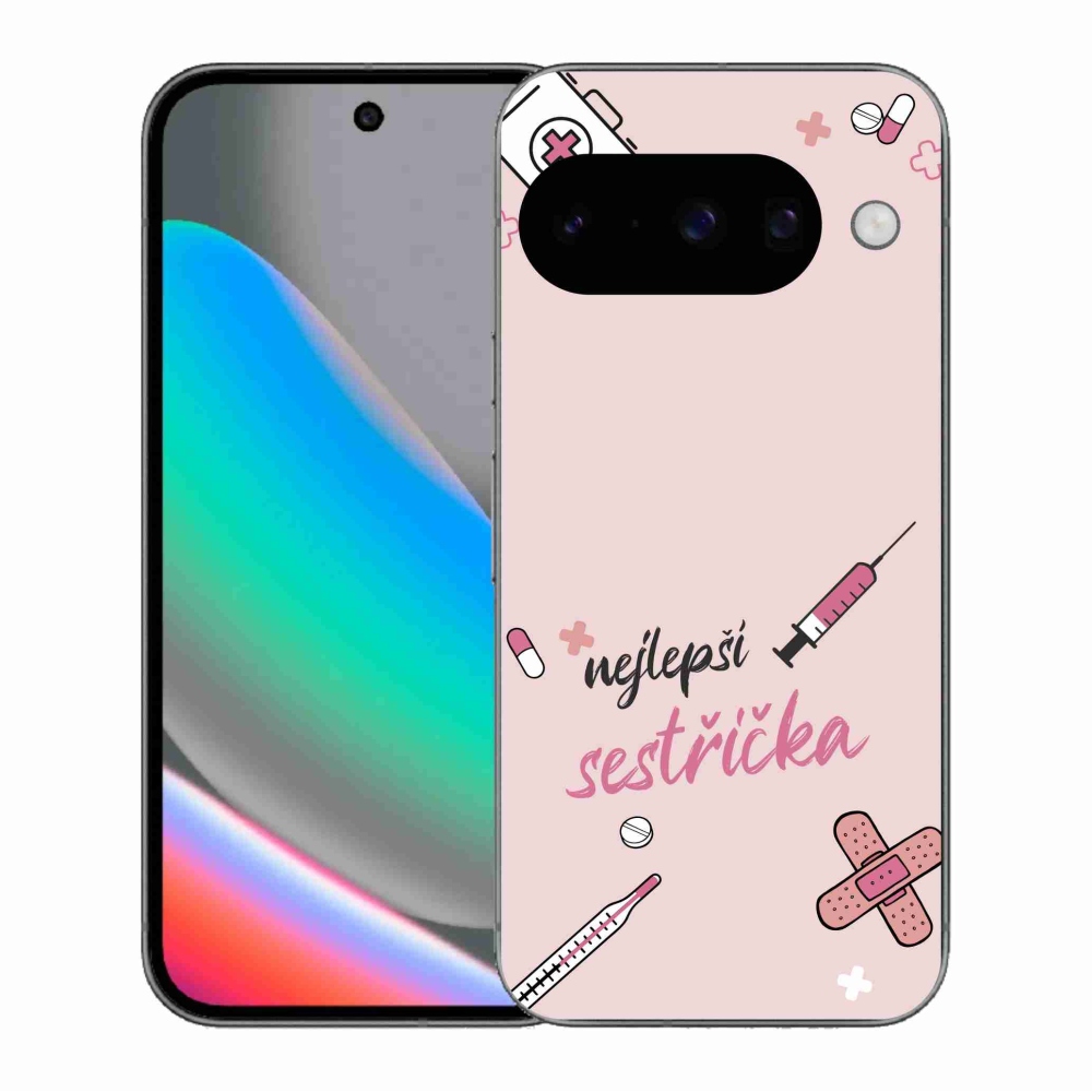 Gelový kryt mmCase na Google Pixel 10 - nejlepší sestřička růžové pozadí