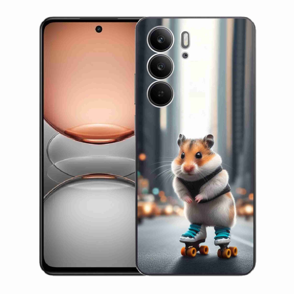 Gelový kryt mmCase na Realme C75 - křeček na bruslích