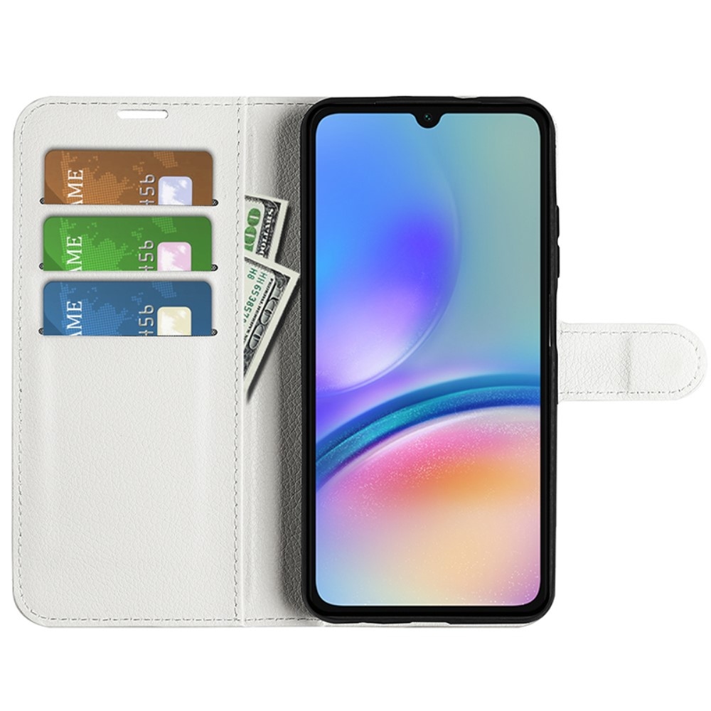 Litchi knížkové pouzdro na Samsung Galaxy A05s - bílé