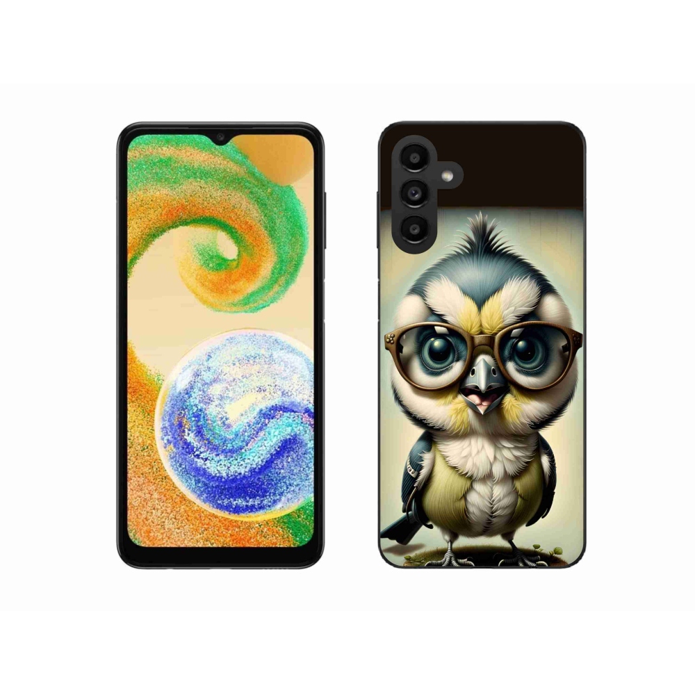 Gelový kryt mmCase na Samsung Galaxy A04s (164.7x76.7x9.1mm) - mládě s brýlemi