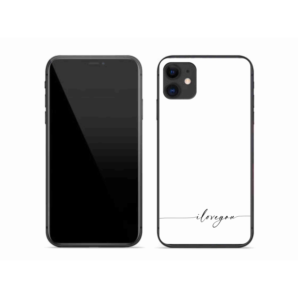 Gelový kryt mmCase na iPhone 11 - I love you bílé pozadí