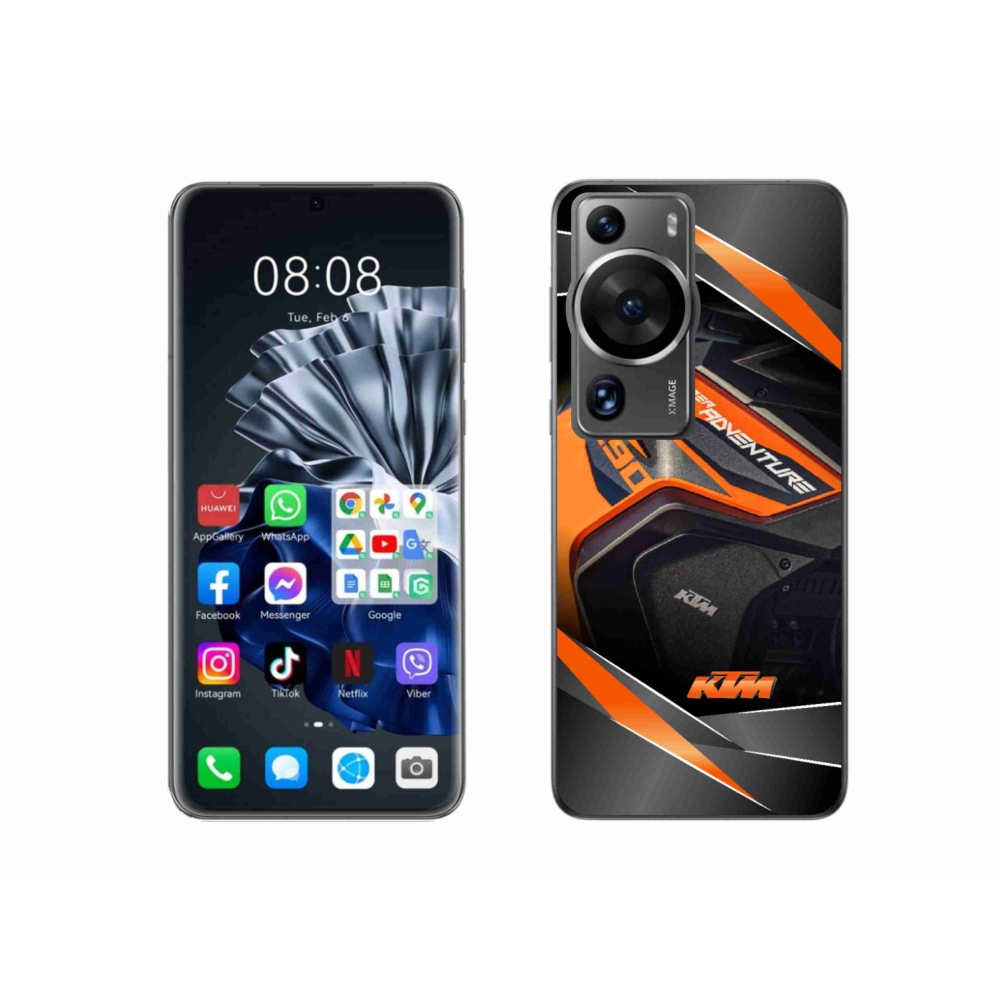 Gelový kryt mmCase na Huawei P60 Pro - motorka ktm