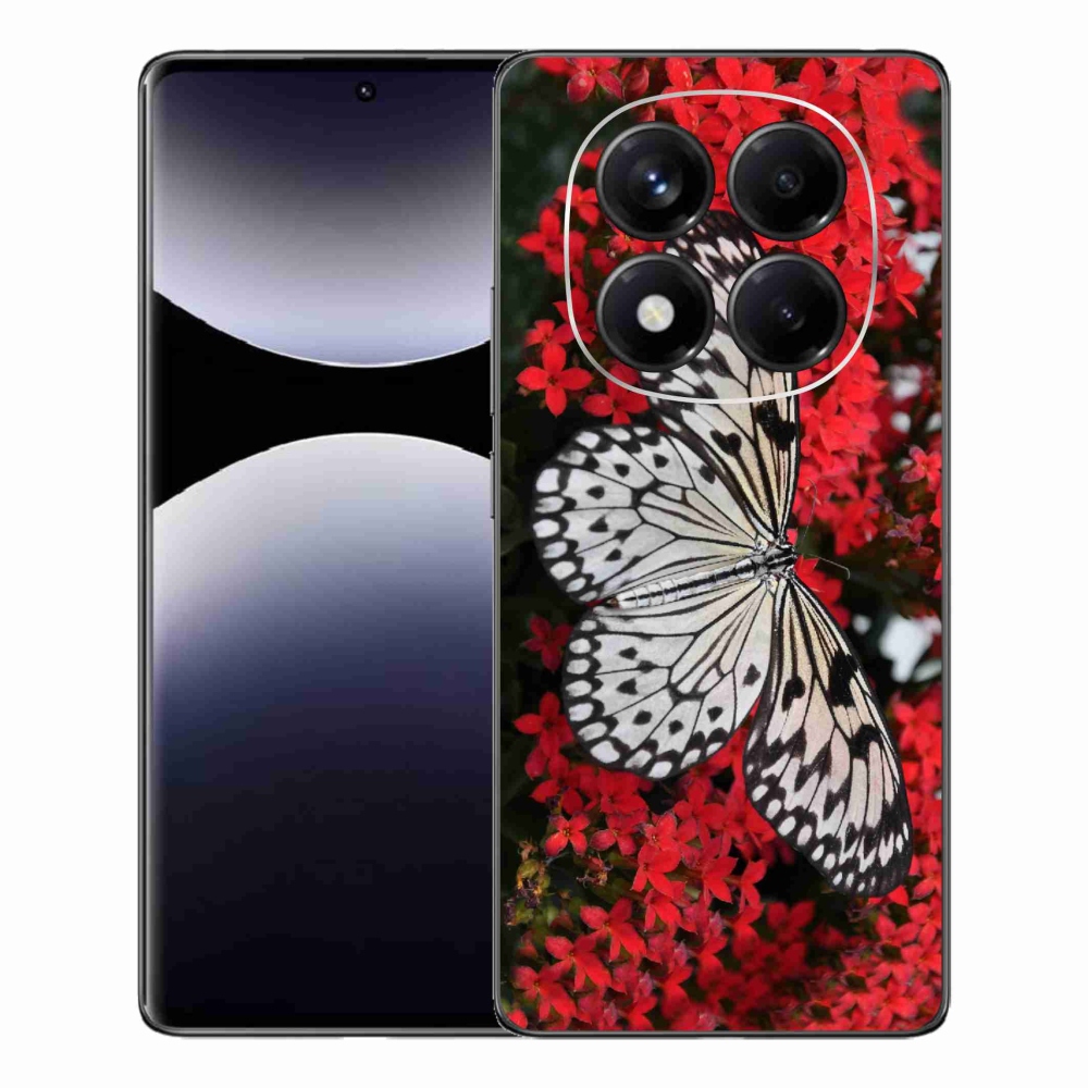 Gelový kryt mmCase na Xiaomi Redmi Note 14 Pro - černobílý motýl 1