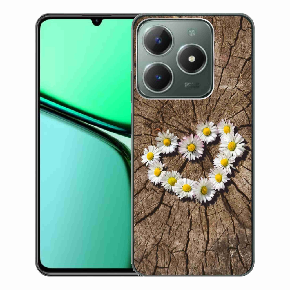 Gelový kryt mmCase na Realme C61 - srdce z kopretin