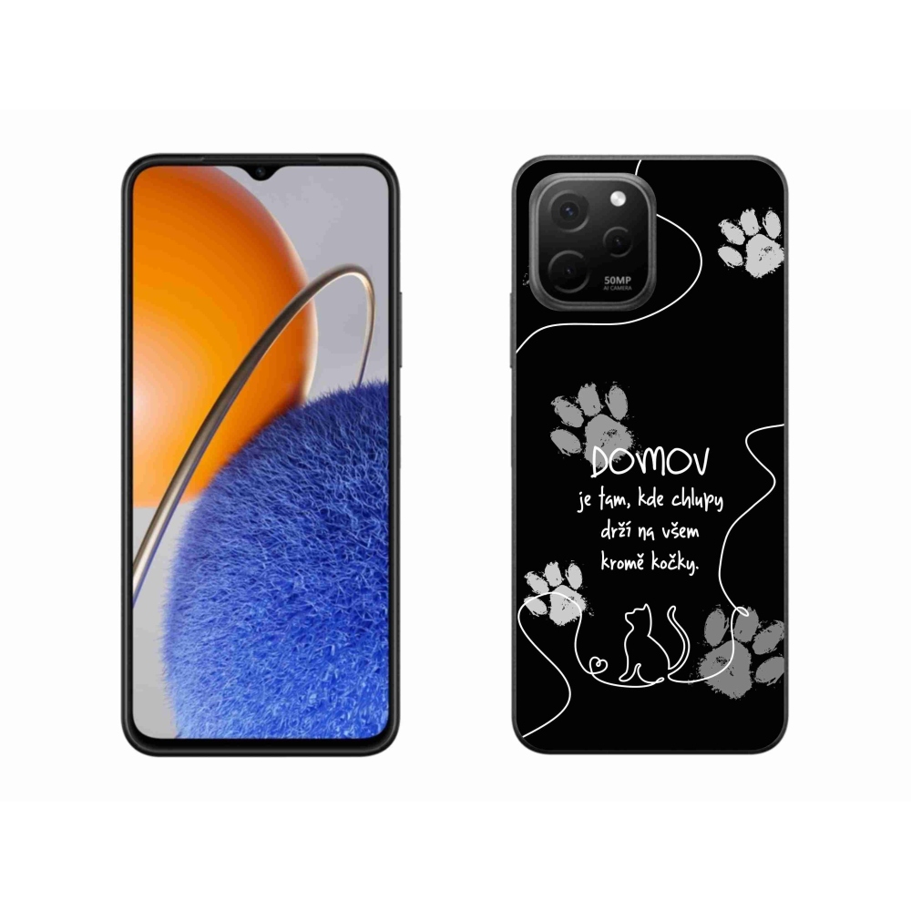 Gelový kryt mmCase na Huawei Nova Y61 - kočičí motiv černé pozadí