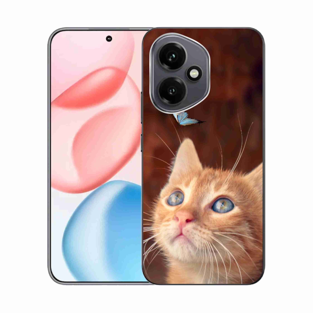 Gelový kryt mmCase na Honor 400 - motýl a kotě
