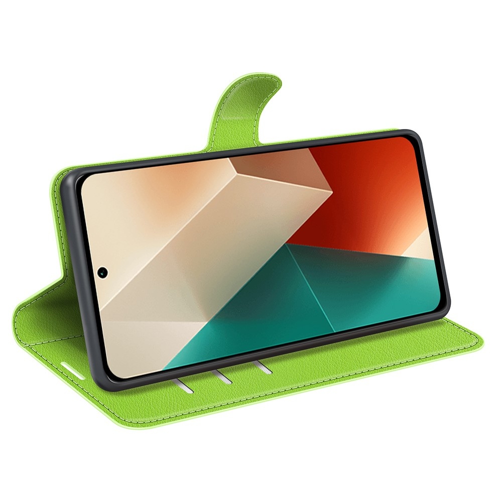 Litchi knížkové pouzdro na Xiaomi Redmi Note 13 5G - zelené