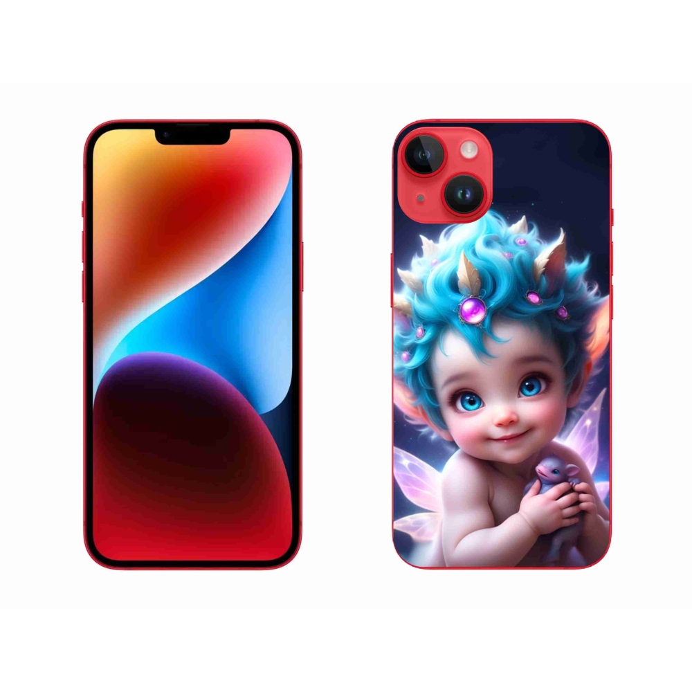 Gelový kryt mmCase na iPhone 14 Plus - dítě s motýlími křídly