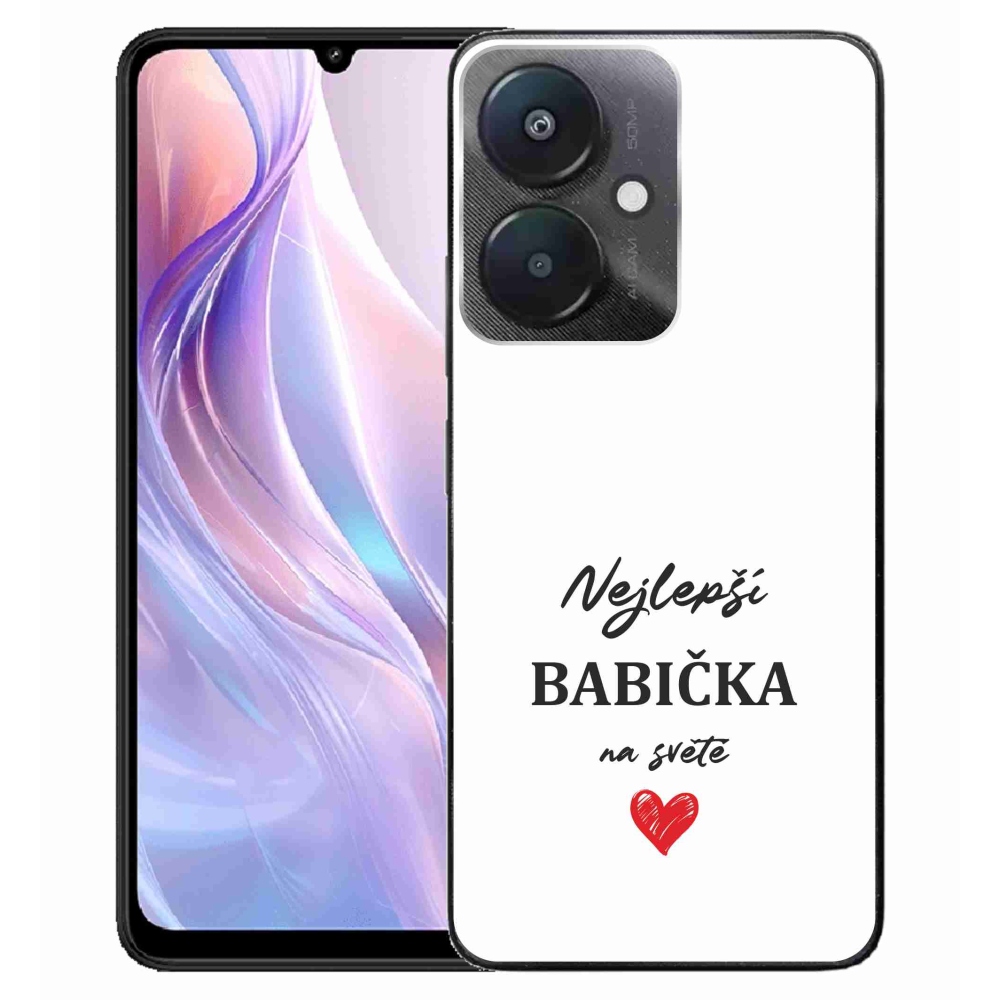 Gelový kryt mmCase na Xiaomi Redmi 13C 5G  - nejlepší babička 1 bílé pozadí