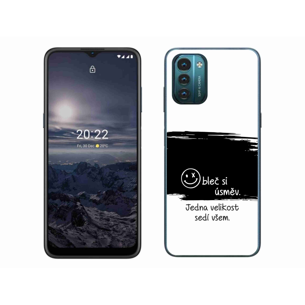 Gelový kryt mmCase na Nokia G11/G21 - vtipný text 8 černobílé pozadí