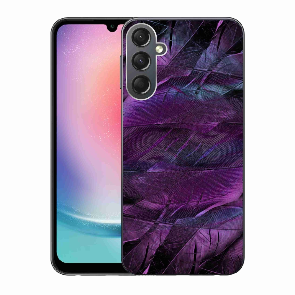 Gelový kryt mmCase na Samsung Galaxy A24 - fialová pírka