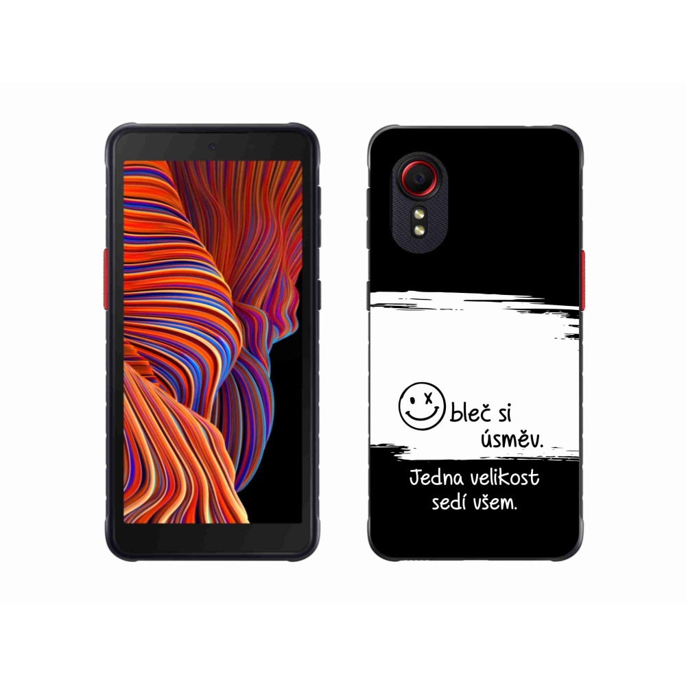 Gelový kryt mmCase na Samsung Galaxy Xcover 5 - vtipný text 8 bíločerné pozadí