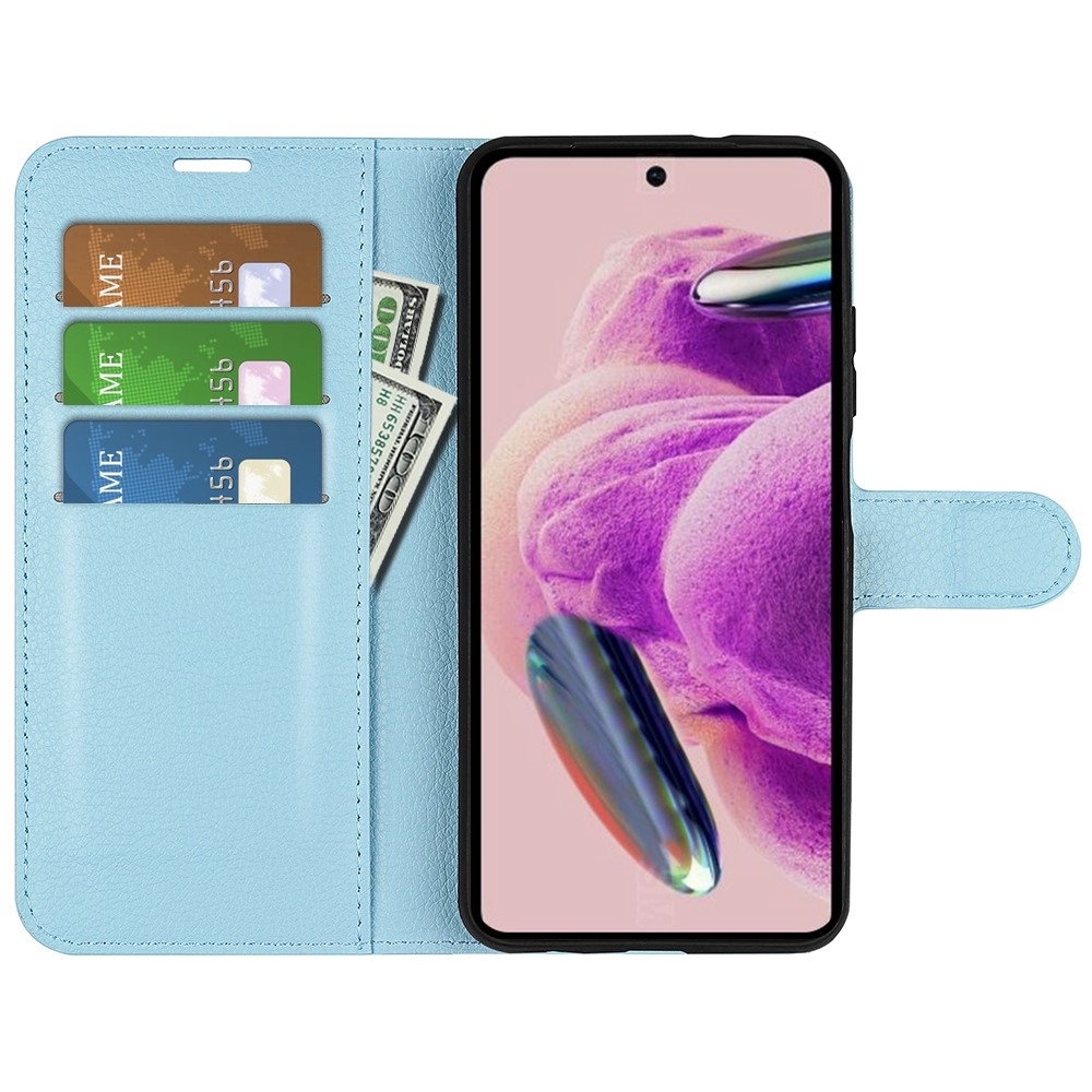 Litchi knížkové pouzdro na Xiaomi Redmi Note 12S - modré