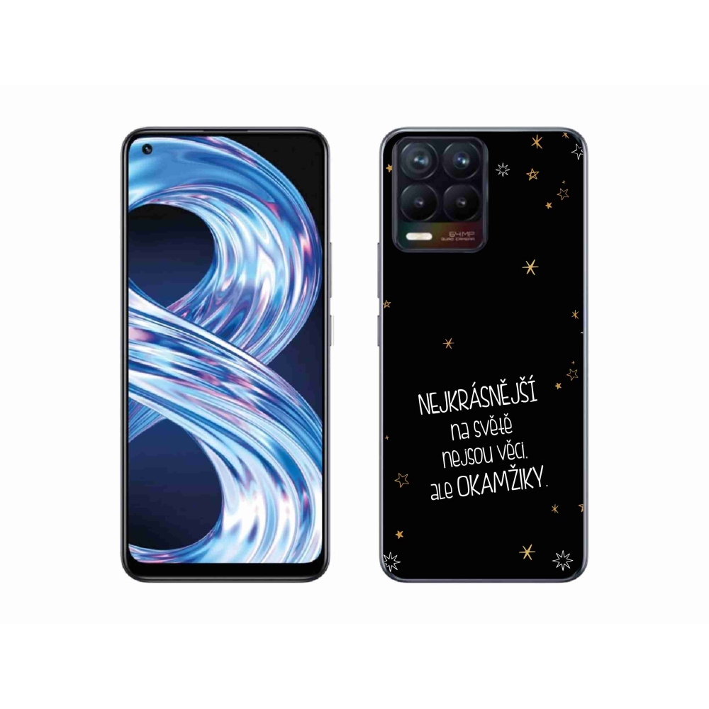 Gelový kryt mmCase na Realme 8 Pro - citát 4 černé pozadí