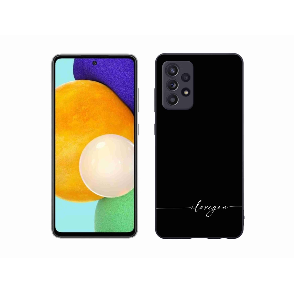 Gelový kryt mmCase na Samsung Galaxy A52/A52 5G - I love you černé pozadí