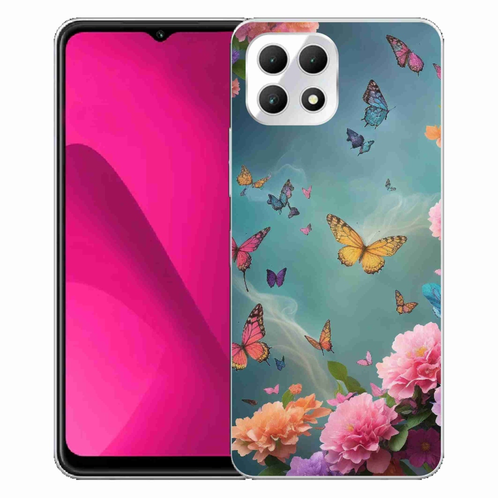 Gelový kryt mmCase na T-Mobile T Phone 2 - barevné květy a motýli