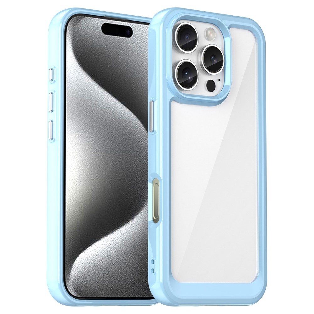 Gelový obal s pevnými zády na iPhone 16 Pro - modrý