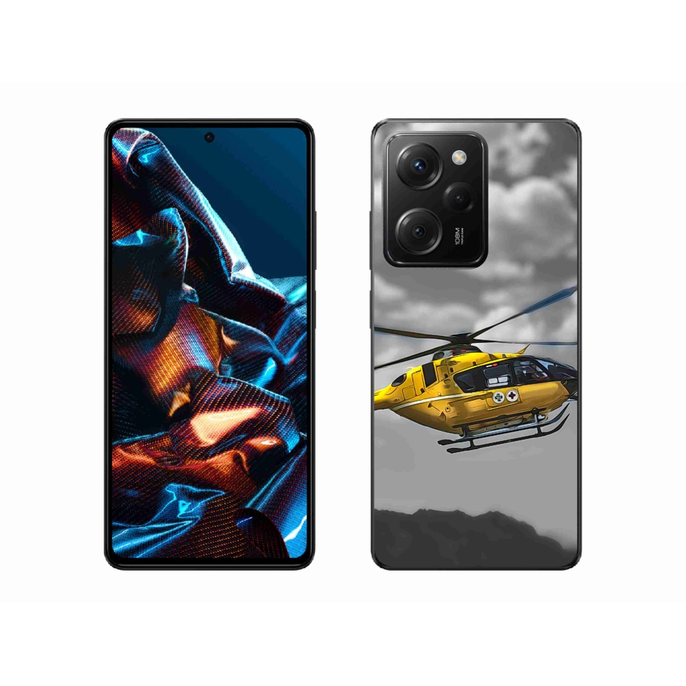 Gelový kryt mmCase na Xiaomi Poco X5 Pro 5G - žlutá helikoptéra