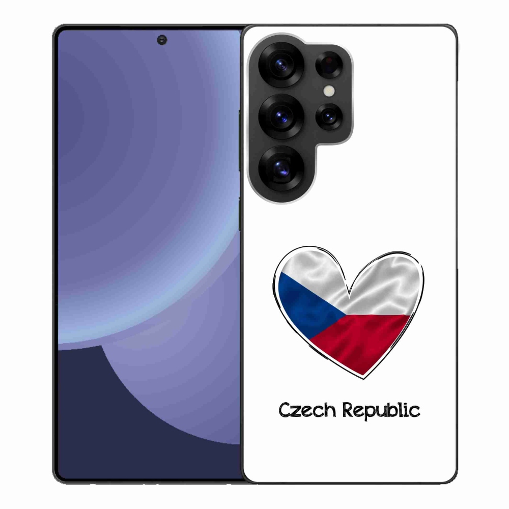 Gelový kryt mmCase na Samsung Galaxy S25 Ultra - vlajka srdce bílé pozadí