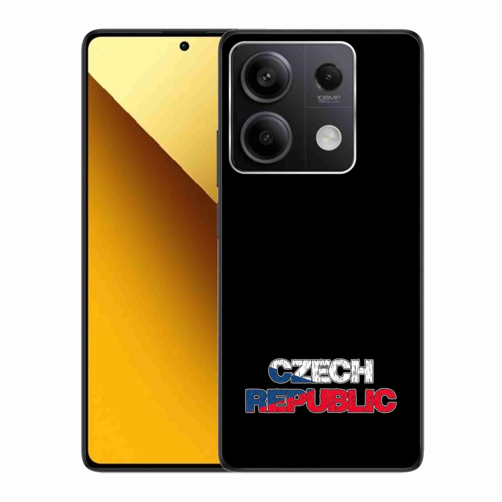 Gelový kryt mmCase na Xiaomi Redmi Note 13 5G - Czech Republic černé pozadí