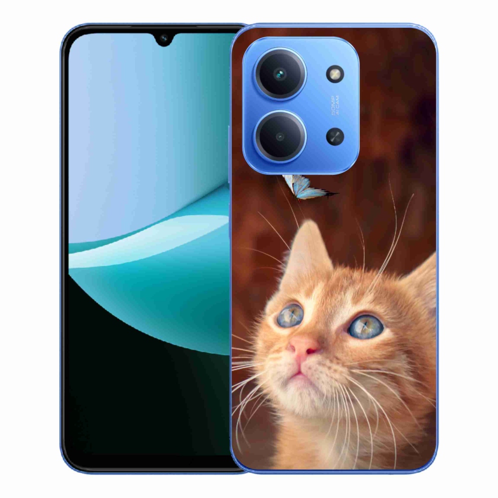 Gelový kryt mmCase na Xiaomi Redmi 15C 4G/5G (173mm) - motýl a kotě