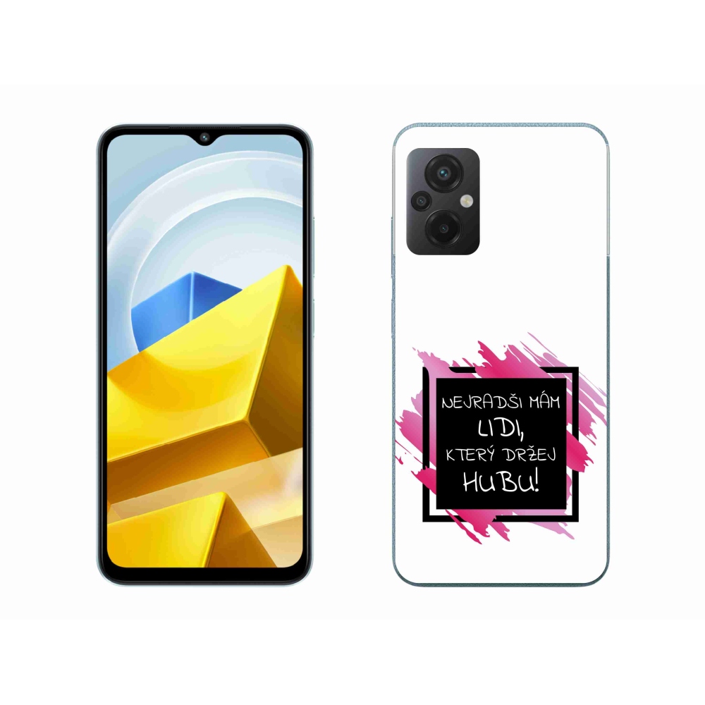 Gelový kryt mmCase na Xiaomi Poco M5 4G - vtipný text 7 černobílé pozadí