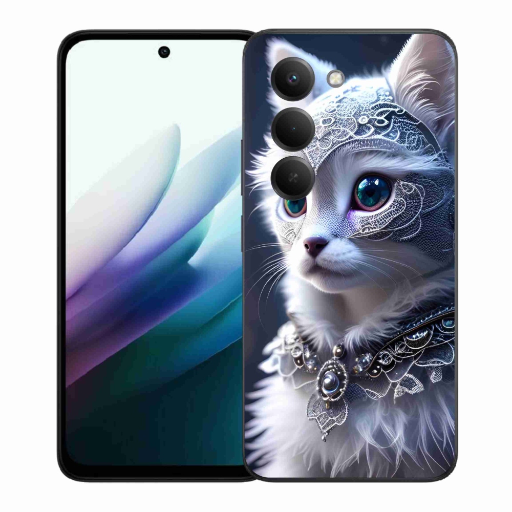 Gelový kryt mmCase na Xiaomi Redmi 15 4G/5G (171mm) - bílá kočka