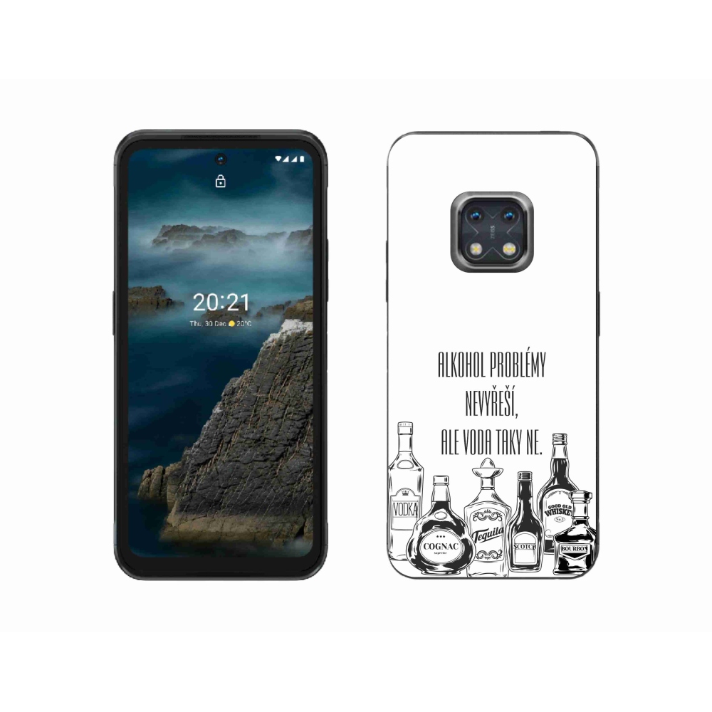 Gelový kryt mmCase na Nokia XR20 - vtipný text bílé pozadí