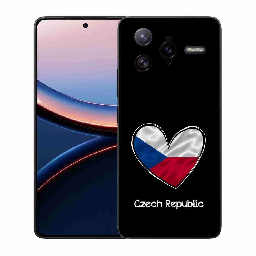 Gelový kryt mmCase na Xiaomi Poco F7 Ultra - vlajka srdce černé pozadí