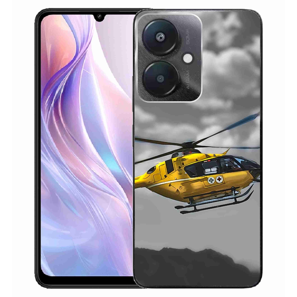 Gelový kryt mmCase na Xiaomi Redmi 13C 5G - žlutá helikoptéra