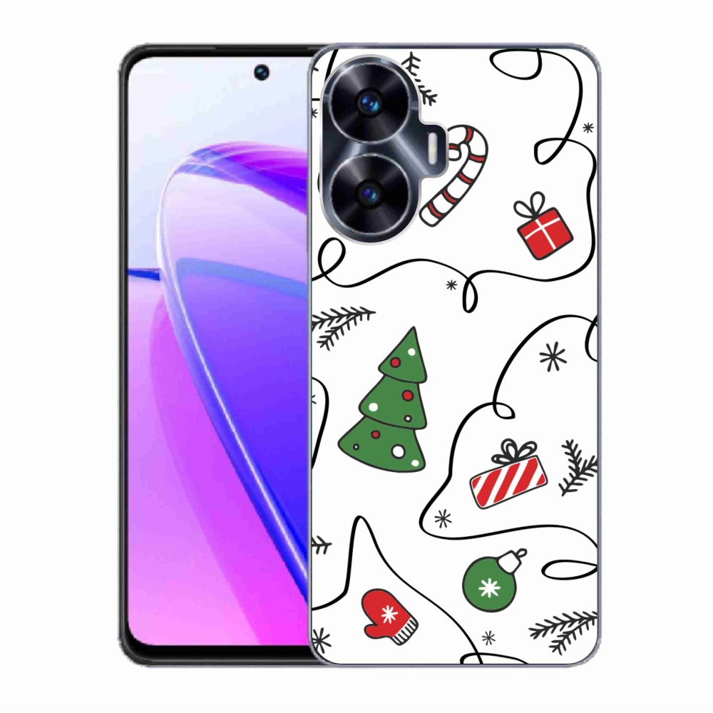 Gelový kryt mmCase na Realme C55 - vánoční motivy