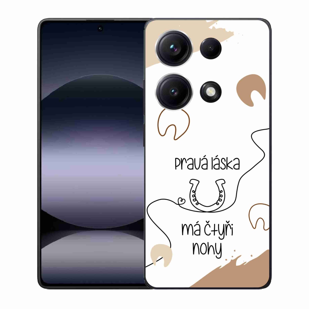 Gelový kryt mmCase na Xiaomi Redmi Note 14S - koňský motiv bílé pozadí