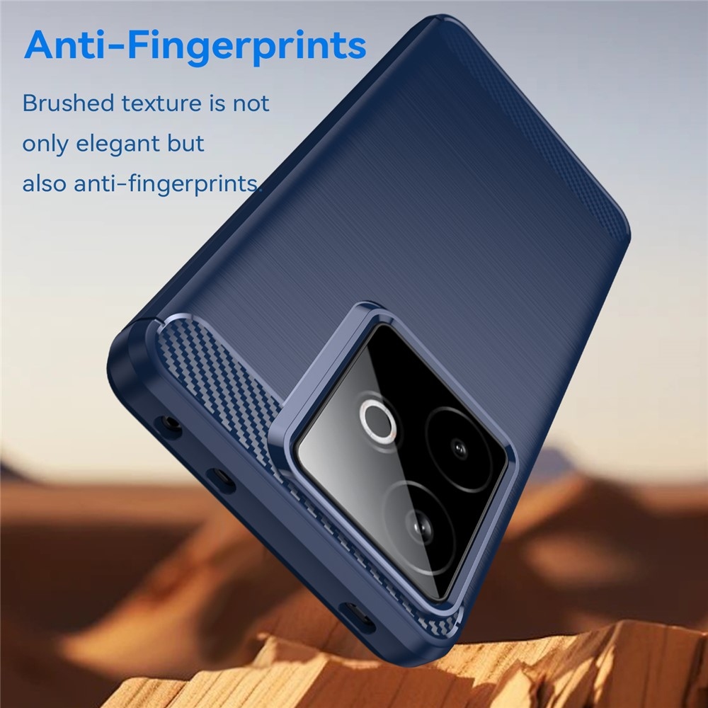 Carbon odolný gelový obal na Realme GT 7 5G/GT 7T 5G - modrý
