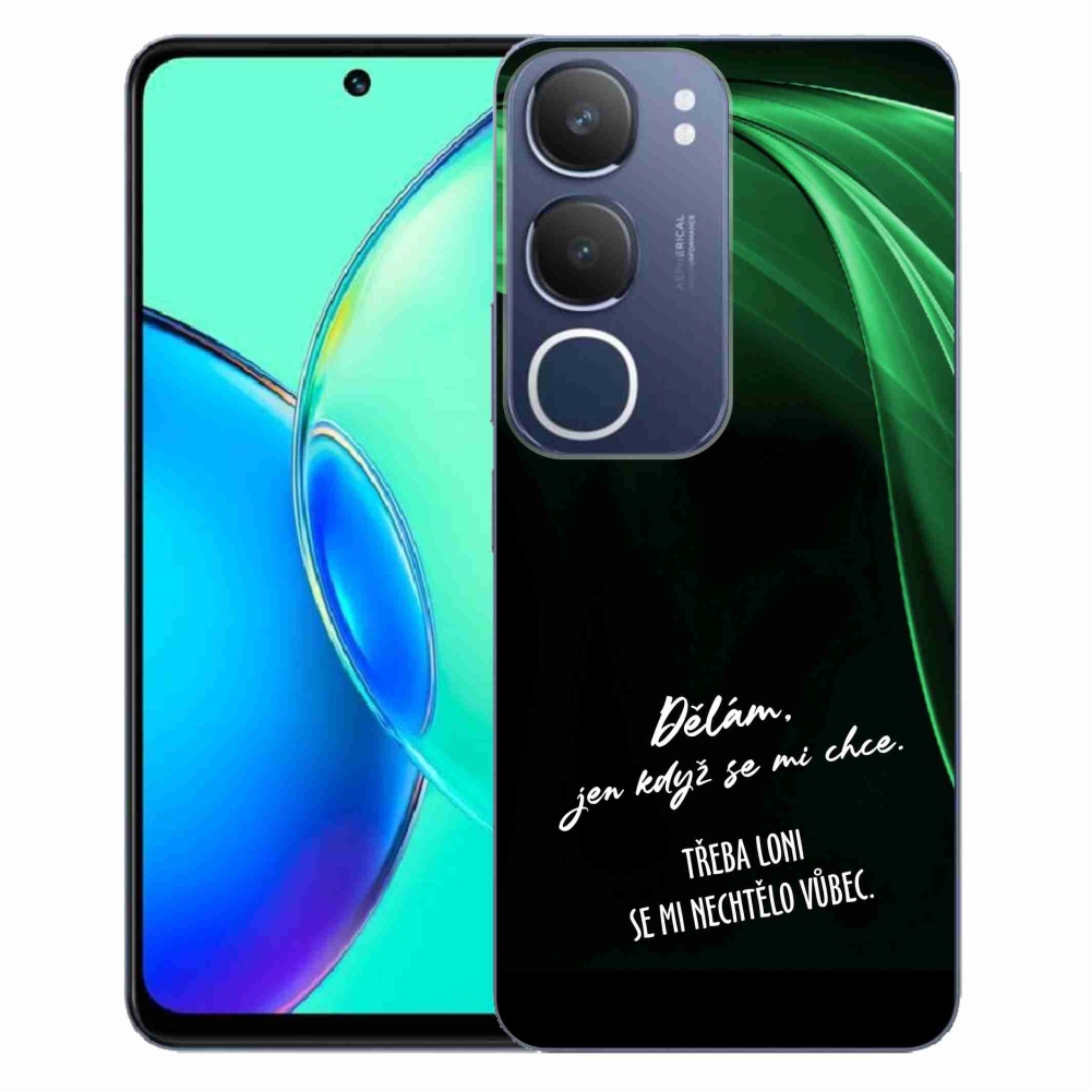 Gelový kryt mmCase na Vivo Y19s - vtipný text 12 černé pozadí