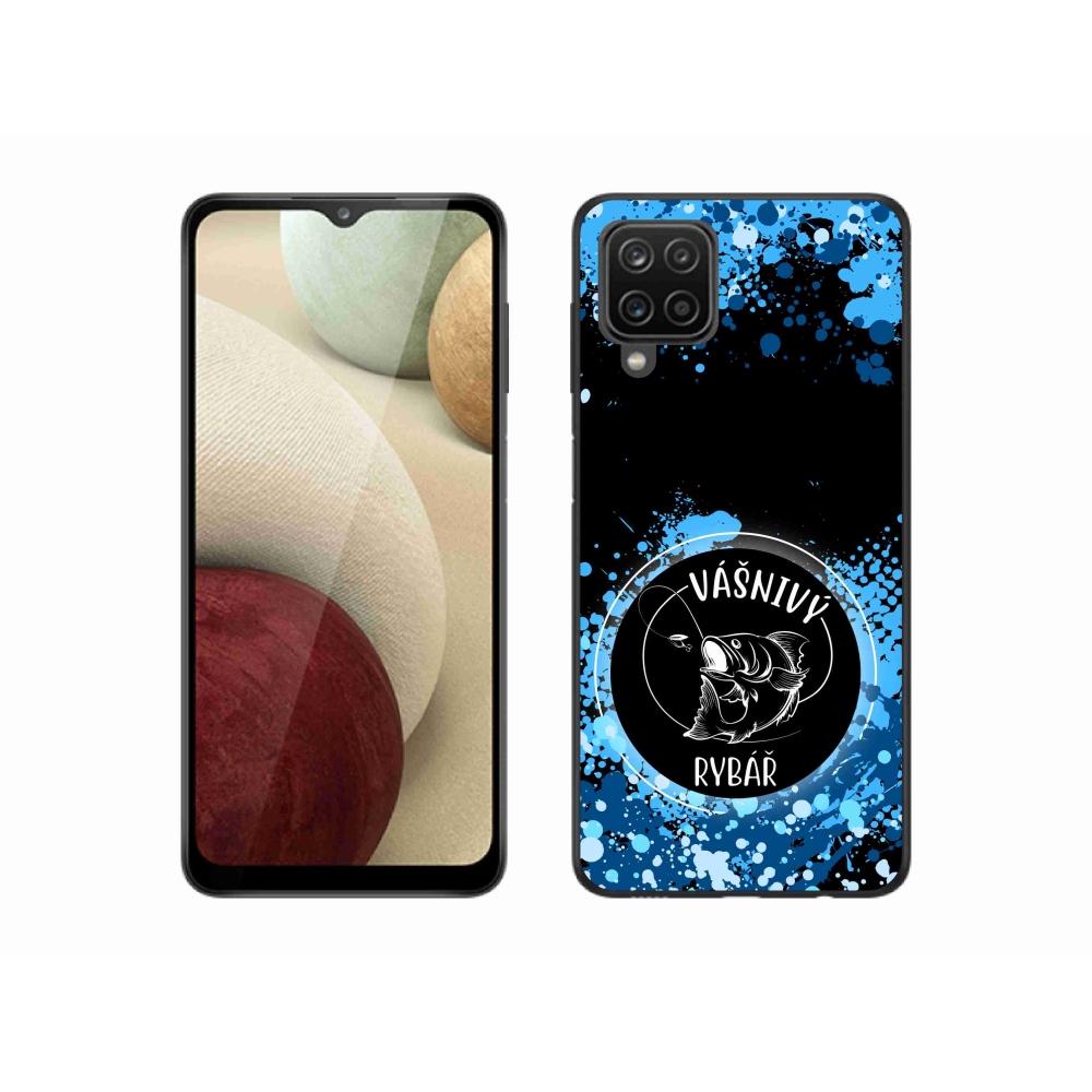 Gelový kryt mmCase na Samsung Galaxy M12 - vášnivý rybář černé pozadí