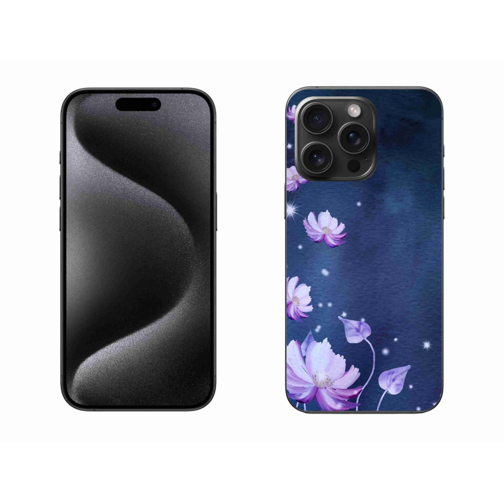 Gelový obal mmCase na iPhone 15 Pro Max - padající květy
