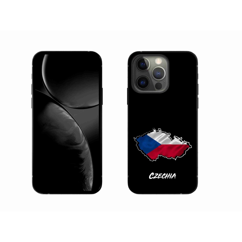 Gelový kryt mmCase na iPhone 13 Pro 6.1 - Czechia černé pozadí