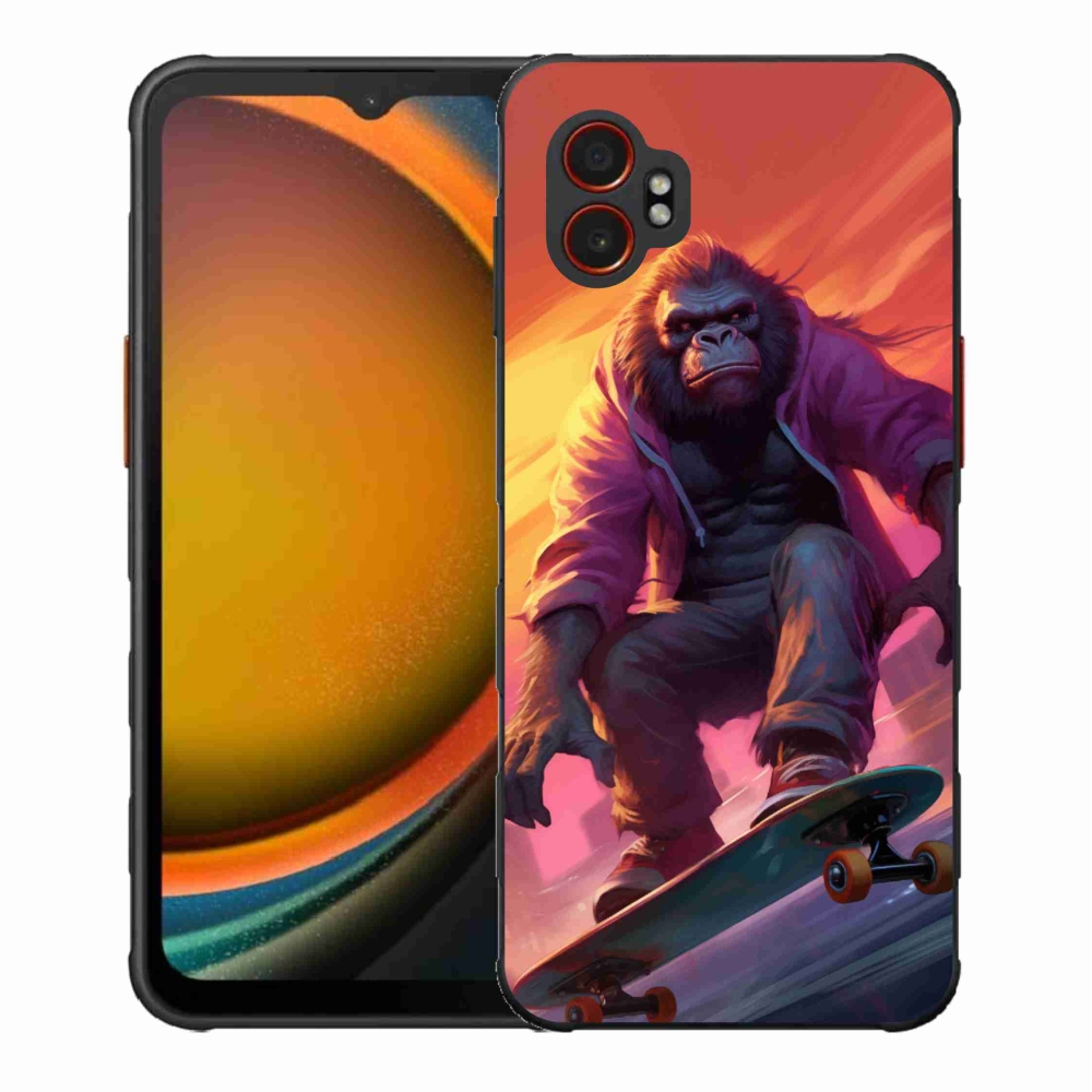 Gelový kryt mmCase na Samsung Galaxy Xcover 7 Pro - gorila na skateboardu