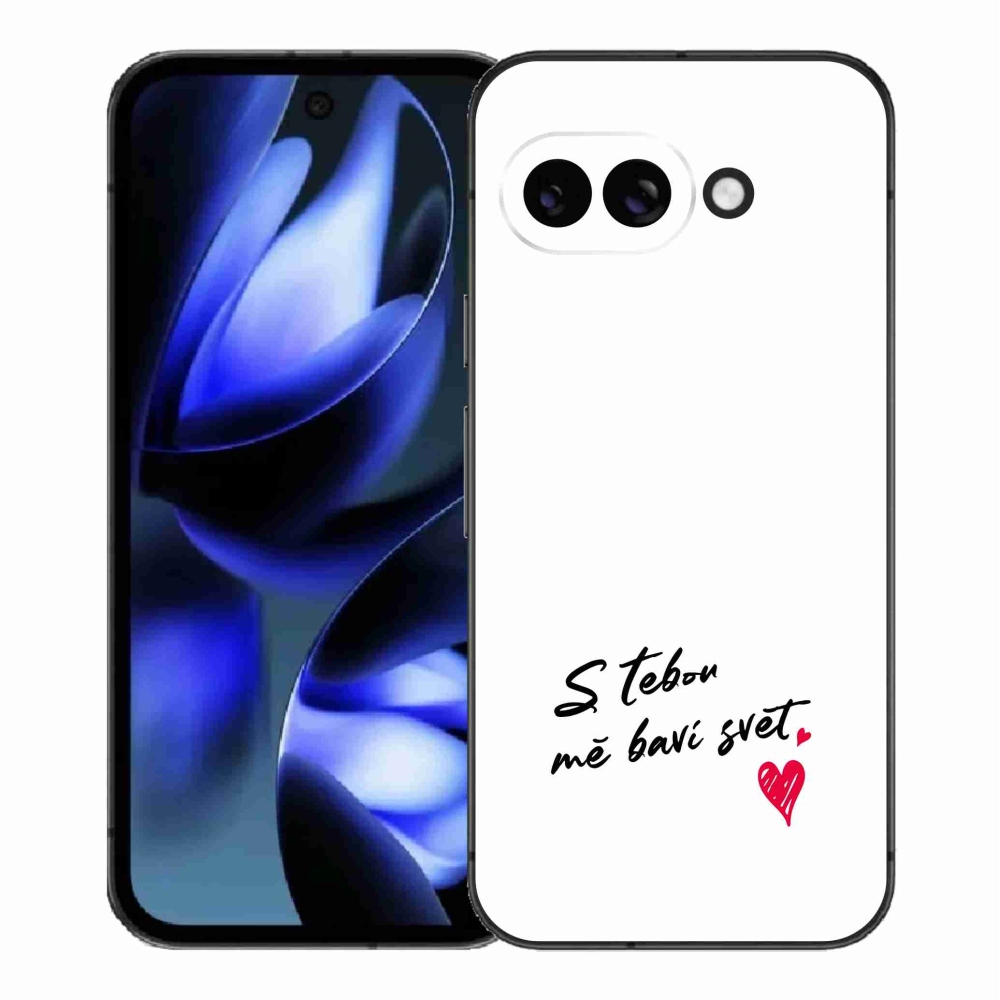Gelový kryt mmCase na Google Pixel 9a - zamilovaný text 1 bílé pozadí