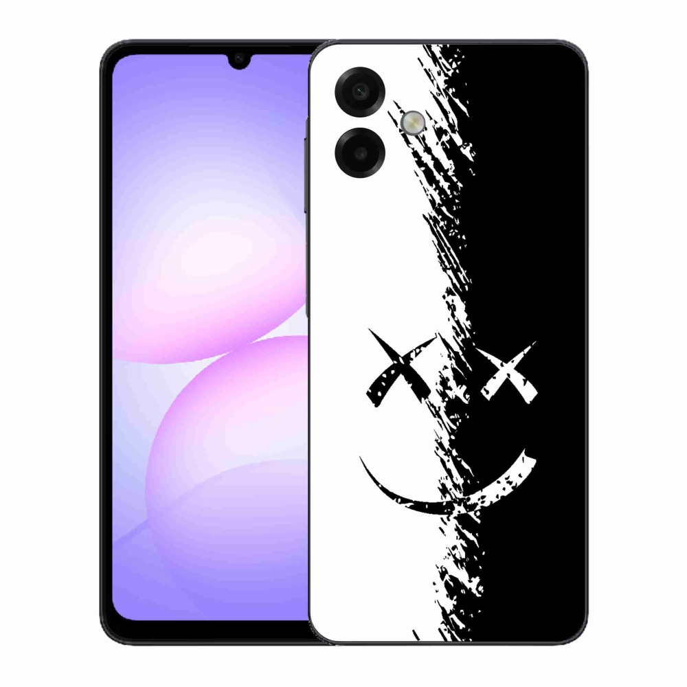 Gelový kryt mmCase na Samsung Galaxy A07 4G - černobílý smajlík