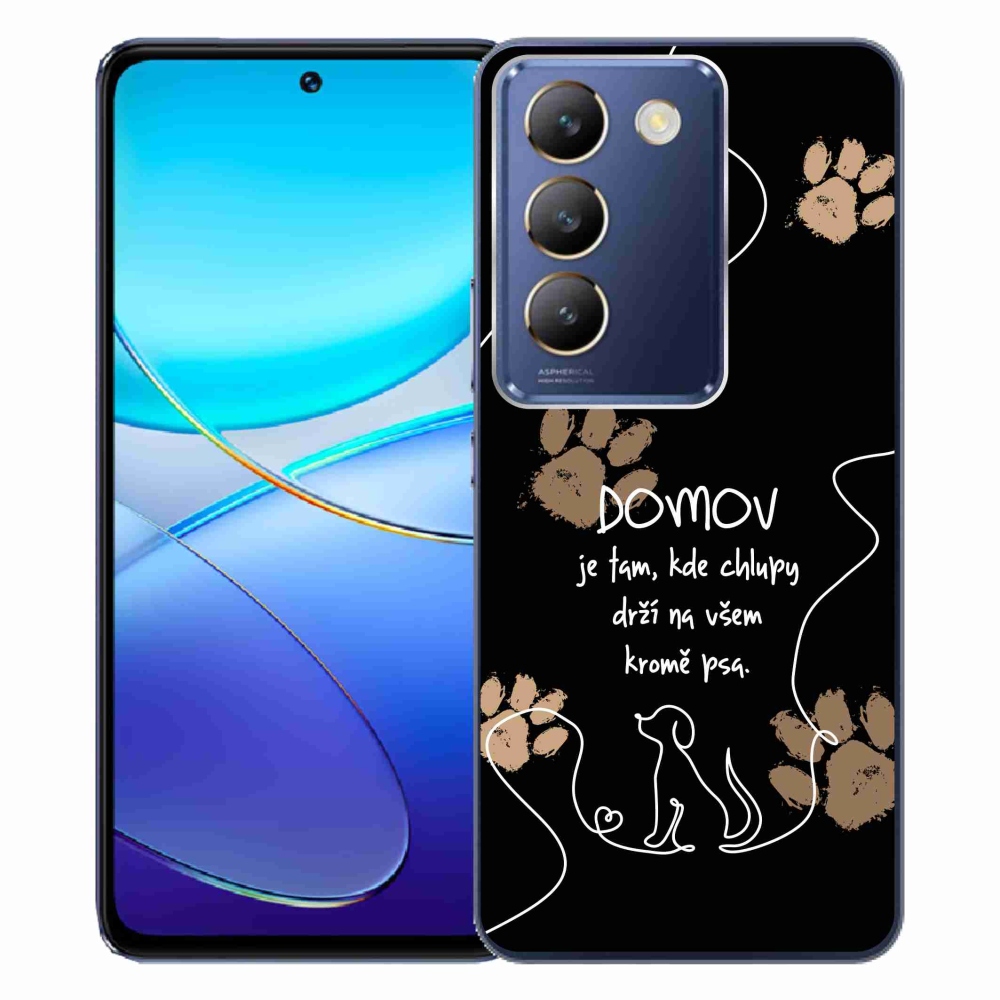 Gelový kryt mmCase na Vivo V40 SE 4G/5G - psí motiv černé pozadí