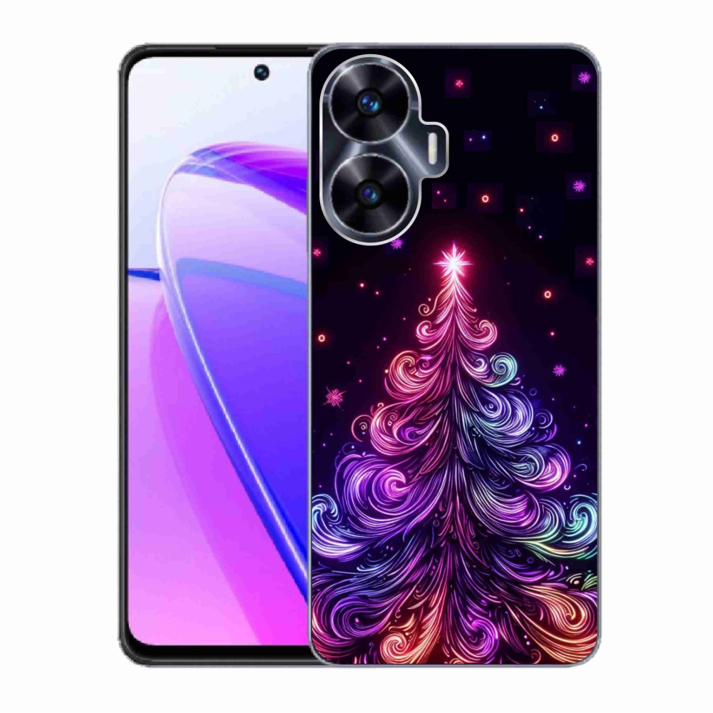 Gelový kryt mmCase na Realme C55 - neonový vánoční stromek 1